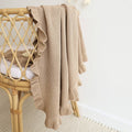 Hazelnut Ruffle Knit Organic Baby Blanket