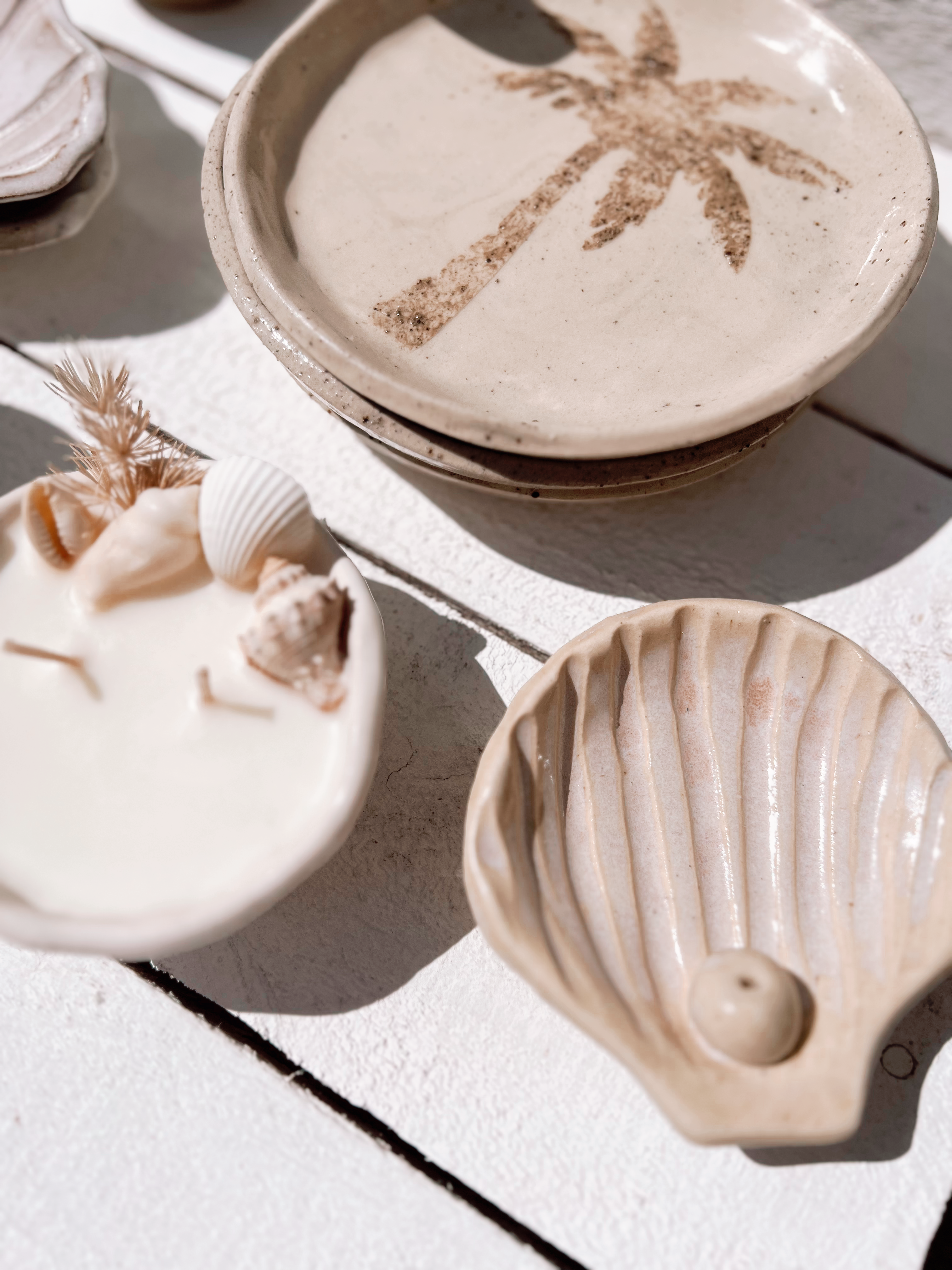 Soleil palm tree plate | sand