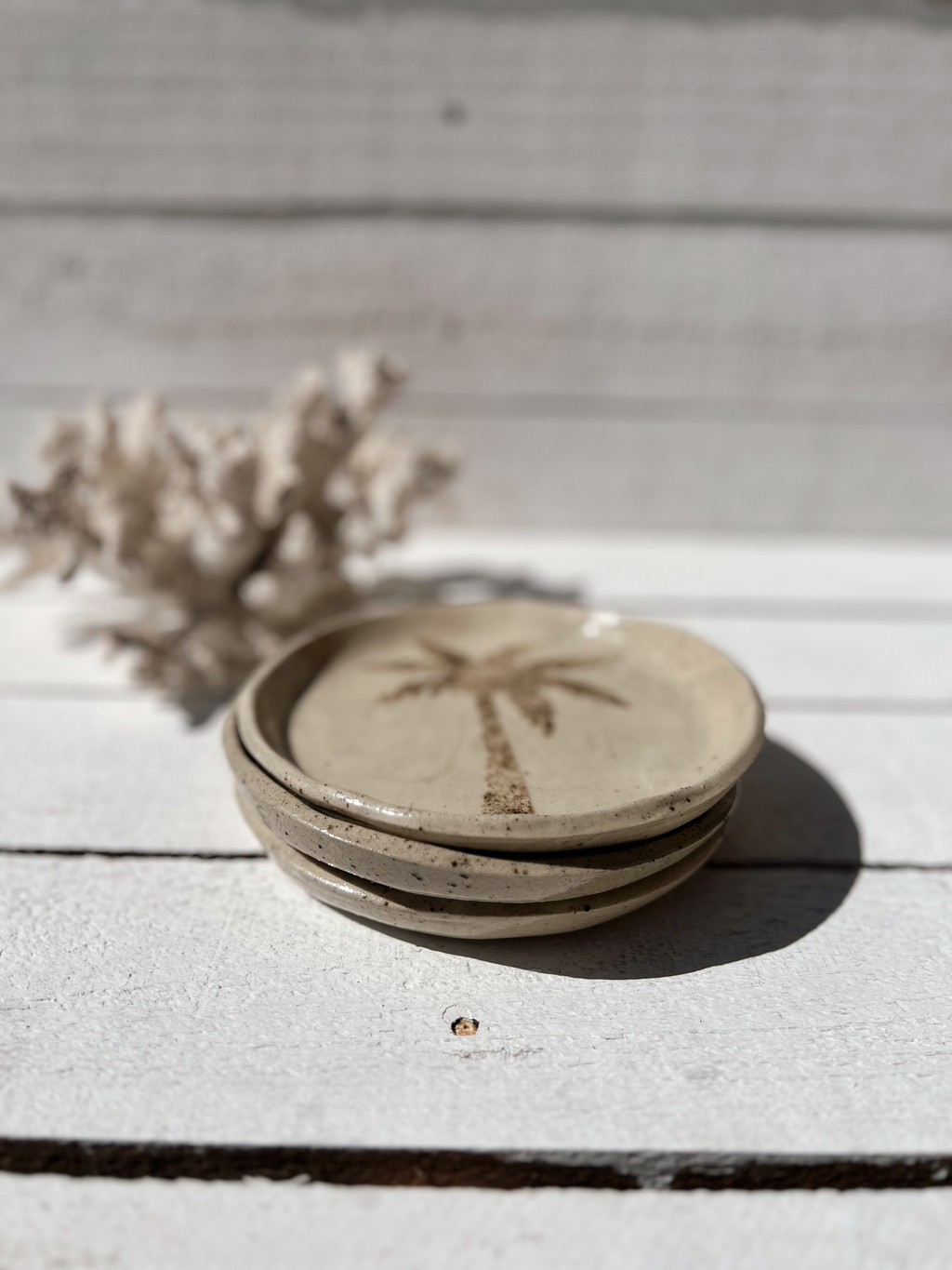 Soleil palm tree plate | sand