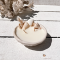 Seashell pinched ceramic soy candle | surf wax
