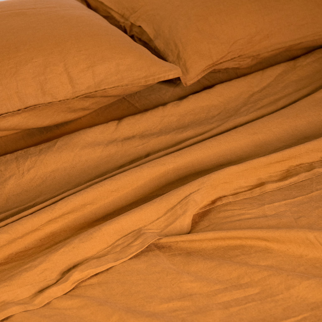 Tobacco Linen Sheet Set